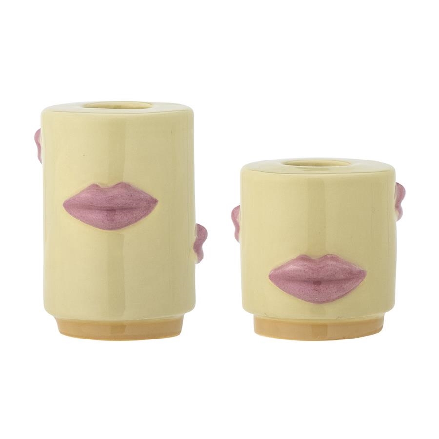 Set de 2 portavelas labios Bloomingville